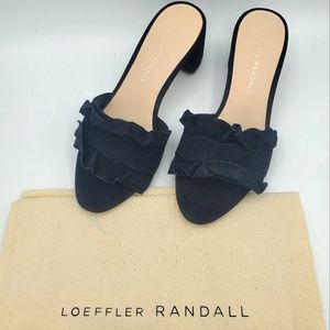 Loeffler Randall Vera suede mules, Black, NWOB